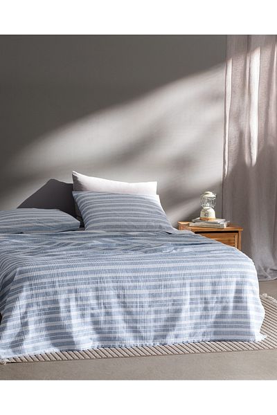 Madame Coco Set piqué cu imprimeu Ecocell din bumbac dublu Darvell - Albastru