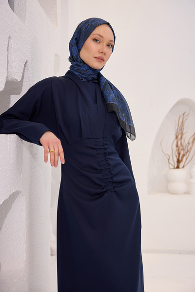 LOCCO Синя сукня з драпіруванням спереду