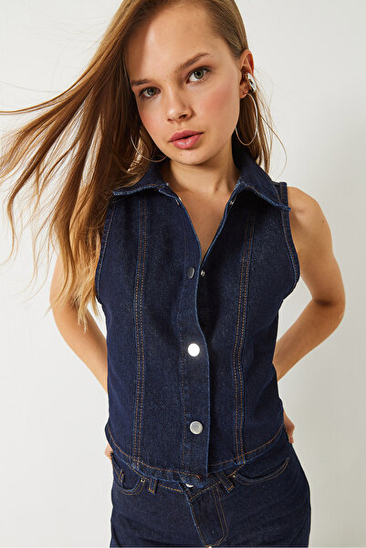 Bianco Lucci Women's Bootcut Denim Vest 60281006