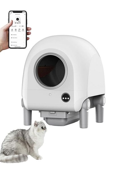 KidLe Extra Large Automatic Cat Litter Box with APP Control Self Cleaning Cat Litter Box