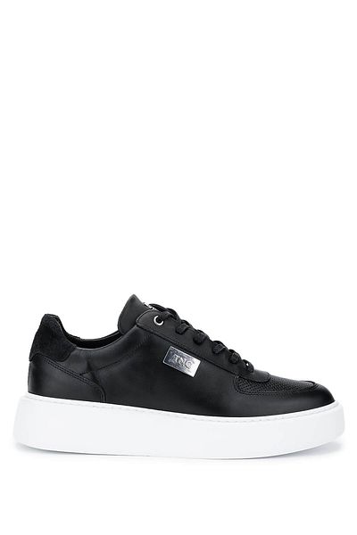 Tamer Tanca Men's Genuine Leather Black Sneakers & Sports Shoes