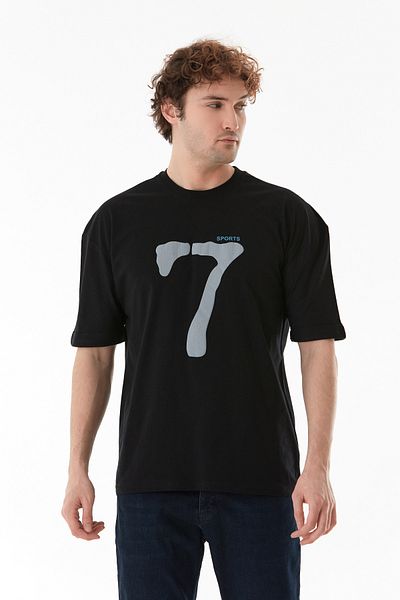 Fulla Moda Μπλουζάκι Sports 7 Printed Oversize
