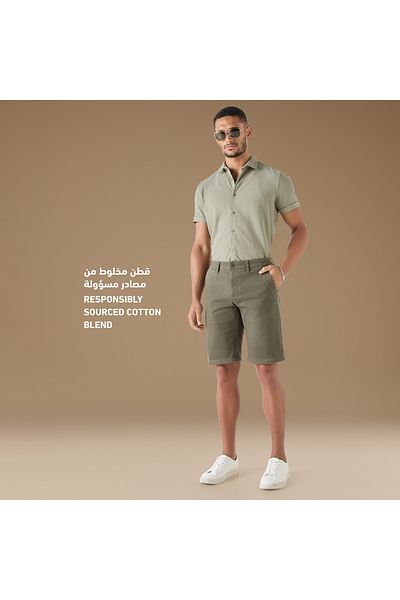 FAV Shorts with Button Closure and Pockets