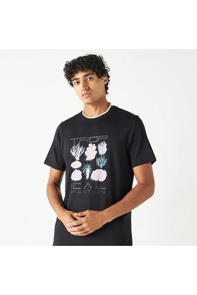 FAV Printed T-shirt with Crew Neck and Short Sleeves