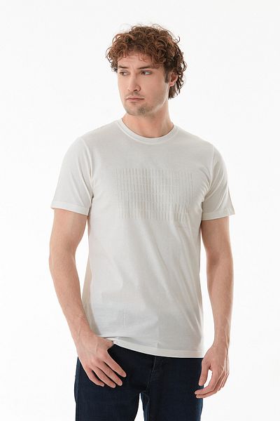 Fulla Moda Embossed Printed Short Sleeve T-Shirt