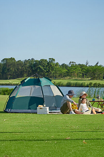 Onetick 6 Kişilik Altıgen Tam Otomatik Pencereli Aile Kamp Çadırı 270x270x160