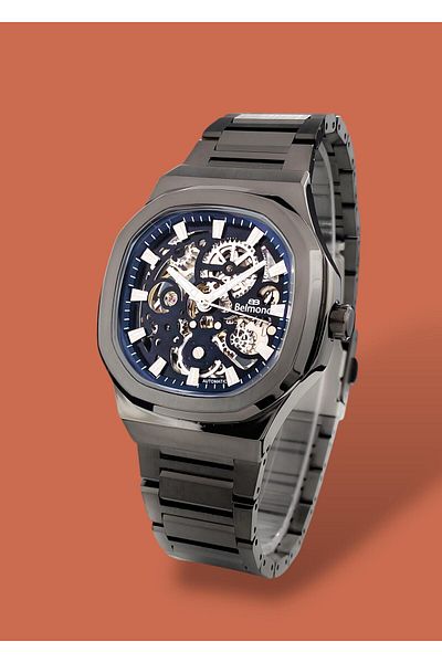 Belmond Original 2 Years Warranty Automatic Mechanism 5 Atm Waterproof Steel Cord Square Men's Wristwatch