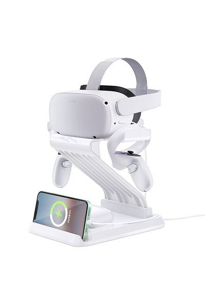 FlashHawk VR Stand Display Holder with Wireless Charger for Oculus Quest2/Quest