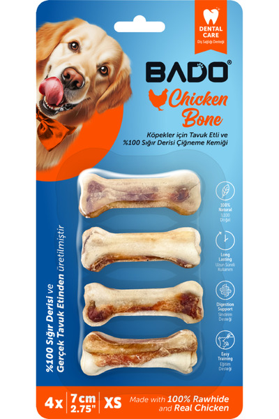 Bado Tavuk Çiğneme Kemiği 7 Cm 4lü