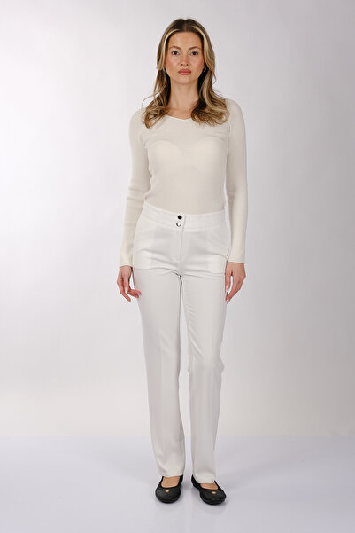 MODİVA Minimalističke Visok struk ženske pantalone regularnog kroja - ležerne...