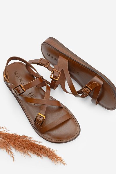 Marjin Damen Leder Eva Sohle Gü nluk Sandalen