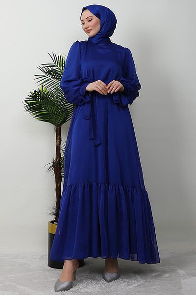 GİYZAMİLA Λεπτομέρεια βολάν Janjan Φόρεμα Midnight Blue
