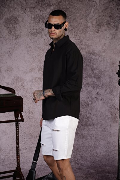 Butik TREND WE Ανδρικό τζιν σορτς Capri με χαλαρή εφαρμογή κανονική εφαρμογή