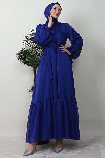 GİYZAMİLA Λεπτομέρεια βολάν Janjan Φόρεμα Midnight Blue