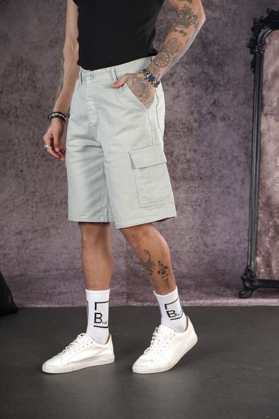 Butik TREND WE Ανδρικό τζιν σορτς Capri με χαλαρή εφαρμογή Cargo Pocket