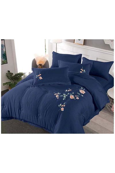 Comfy Dream 6 Pc Embroidery Cotton Comfy Comforter Set With Fiber Filling 8