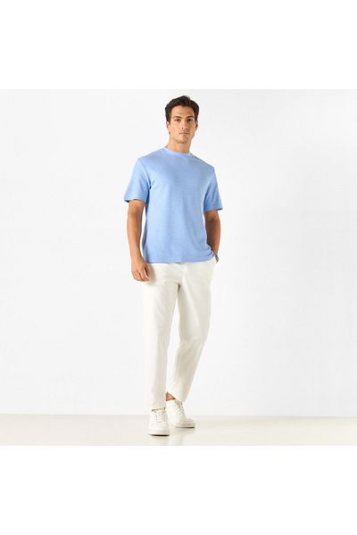 FAV Textured T-shirt with Crew Neck and Short Sleeves