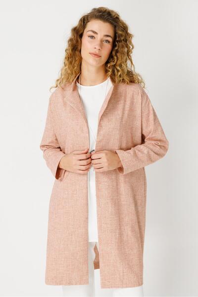 Esswaap Keten Kumaş Kolyeli İç Dış Takım  Kırmızı