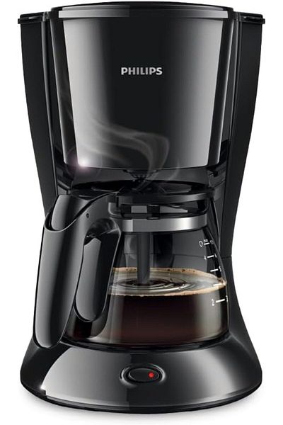 Philips Drip Coffee Maker - 0.6l, 7 Cups, Glass Jug, Auto Off, Black - Hd7432/20