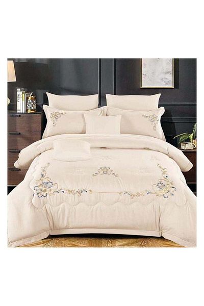 Comfy Dream 6 Pc Embroidery Cotton Comfy Comforter Set With Fiber Filling 14