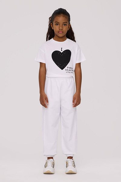 Tyess Bg Store White Sweatpants for Girls