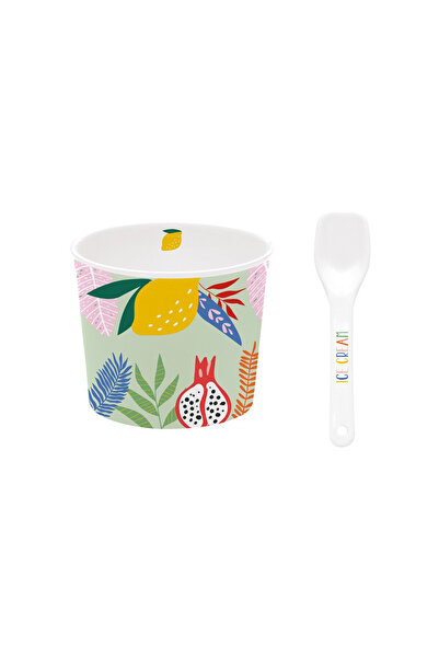 DR EASY LİFE Porcelain Set Lemon Icecream Bowl With Spoon