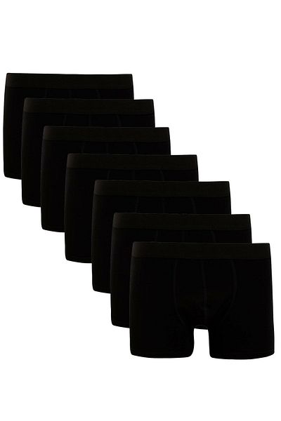 bazaarturkey Men's Black 7 Pack Cotton Lycra Boxers 7777