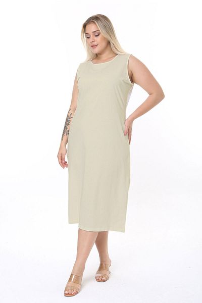 ESPİNA Plus Size Long Petticoat - Sleeveless Dress and Lined Underskirt