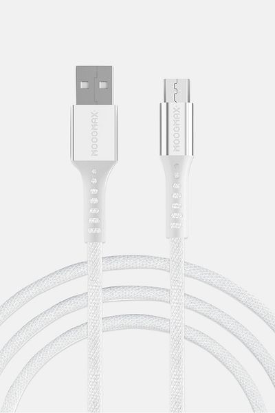MOOGMAX Mx-065 Micro Fabric Cable Charger, White