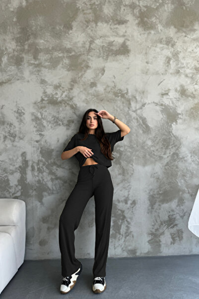 BayBayan Γυναικείο κοστούμι με ψηλόμεσο τσακισμένο