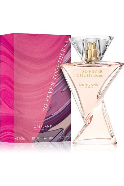 Oriflame Complete set for Her, So Fever Together Eau de Parfum, Dactylion badge with motivational message