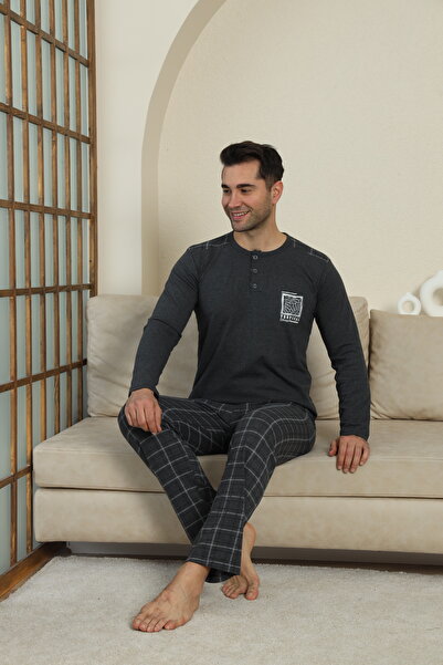 FAMES PİJAMA ΑΝΔΡΙΚΟ ΣΕΤ ΠΙΤΖΑΜΑ ΜΑΚΡΥΜΑΝΙΚΟ ΧΤΕΝΙΣΜΕΝΟ