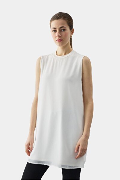 Esswaap Önü Şifon Detaylı Atlet  Ekru