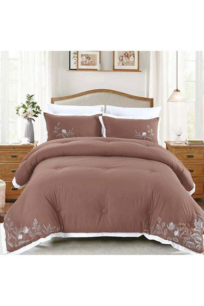 Comfy Dream 6 Pc Embroidery Cotton Comfy Comforter Set With Fiber Filling 10