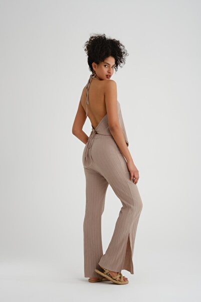 Store Kadın Yazlık Alt Üst Takım - %100 Pamuk, Şık Halter Yaka