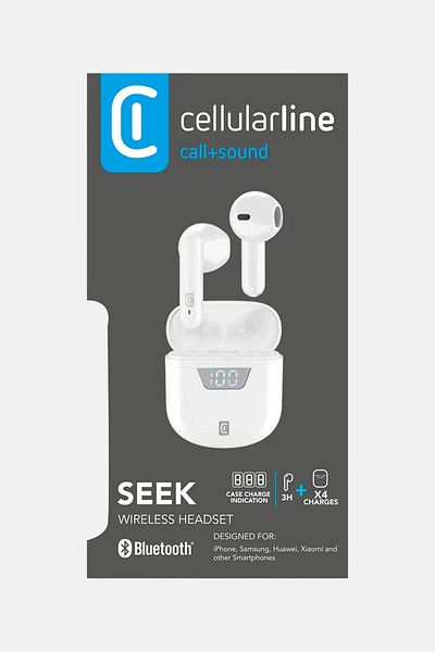 Cellularline Seek Pro Wireless Bluetooth Earbuds, White