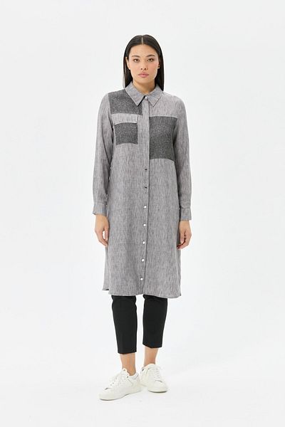 Esswaap Detailed Long Tunic - Anthraciteocking