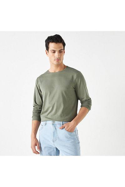 FAV T-shirt with Crew Neck and Long Sleeves