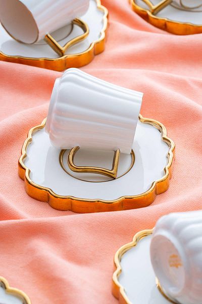 ACAR Petra Porcelain Coffee Cup Set for 6 People - 90 ml