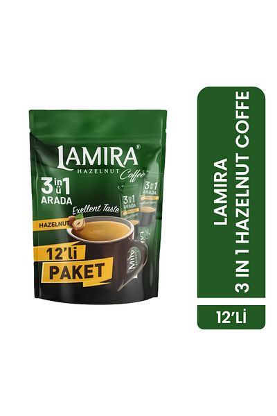 LAMİRA لاميرا قهوة بالبندق، 3 في 1 عبوة 18 جرام × 12 قطعة
