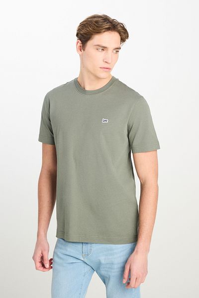 Lee Regular Fit Regular Cut Crew Neck Cotton Khaki T-Shirt