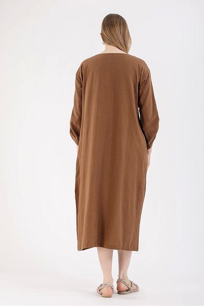 SUMEF Rochie de in cu catarama - Suspat maro