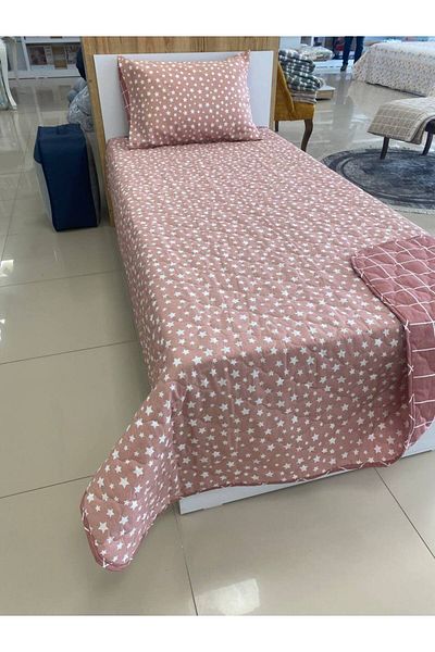 Sudemhome Single Quilted Bed Cover Set Burgundy Square for Young Room