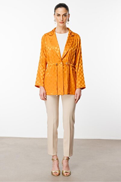 Moda İlgi Modailgi Puan Jakarlı Beli Büzgülü İkili Takım Orange