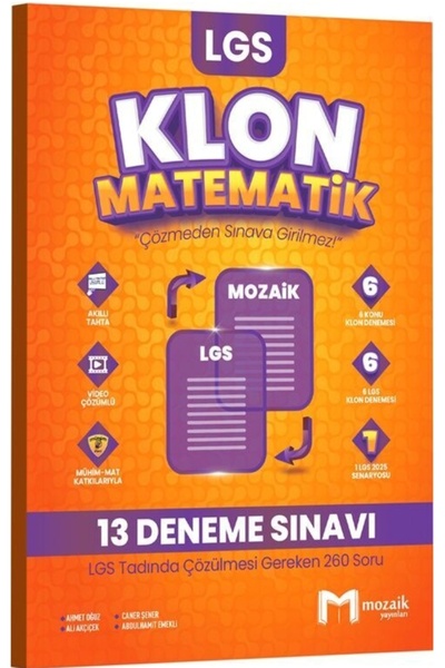 Son Viraj Yayınları Mozaik Yayınları 8. Sınıf LGS Matematik Klon 13 Deneme