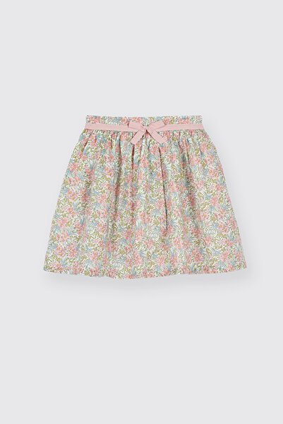 Panço Kız Çocuk Çiçek Desenli Etek