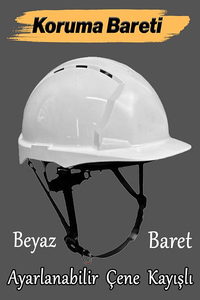 Badem10 Head Protector Hard Hat White Conform to En397:2012+A1:2012 Standards with Strap Sweat Cloth