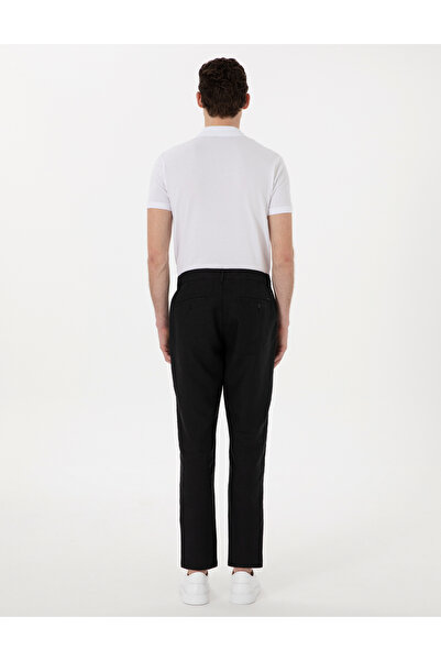 Pierre Cardin Siyah Carrot Fit %100 Keten Kanvas Pantolon 50301811-VR046