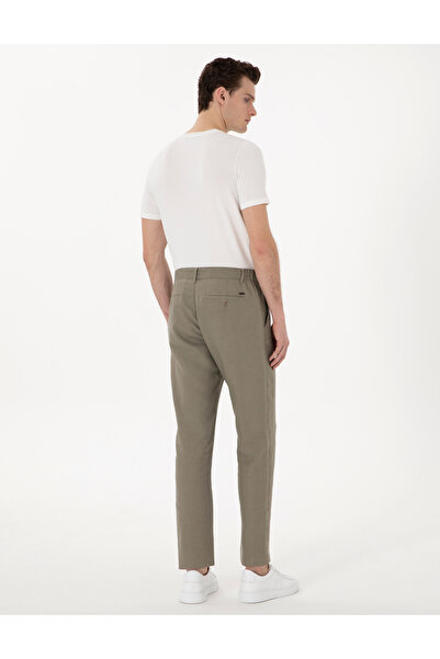 Pierre Cardin Haki Carrot Fit %100 Keten Kanvas Pantolon 50301811-VR027