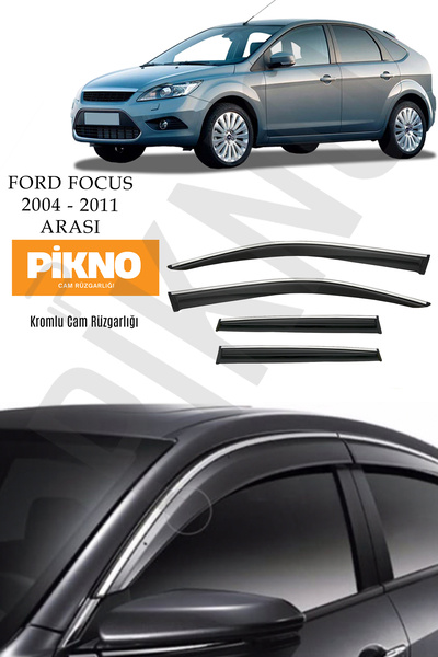 pikno Ford Focus 2 2004-2011 Arası Kromlu Cam Rüzgarlığı 4'lü Set A+ Plus